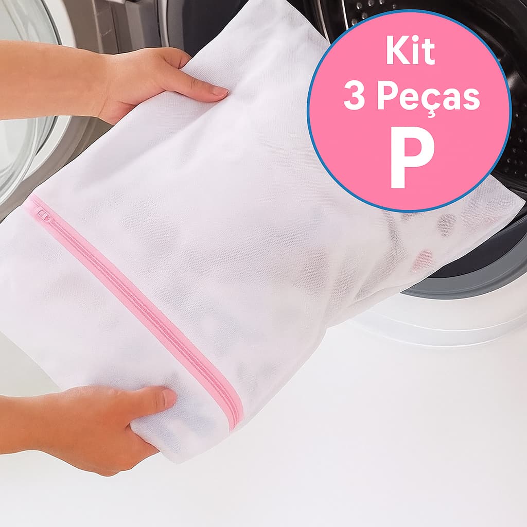 Saco para Lavar Roupas na Maquina 03 UNIDADES Tamanho P