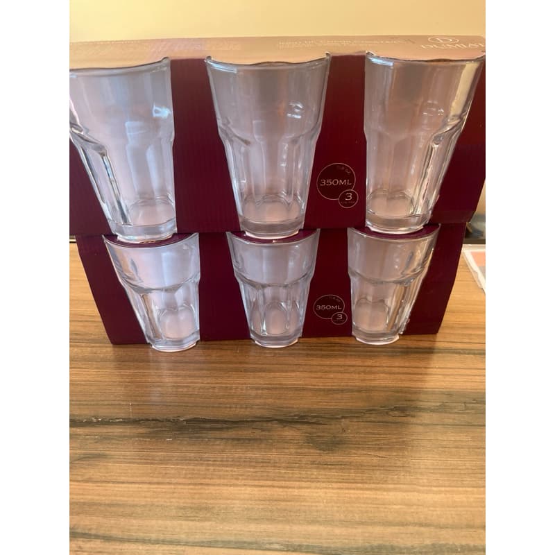 Kit 2 Jogos de Copos Cocktail Dumiat – 6 Copos de Vidro 350ml (2 Kits com 3 Copos)
