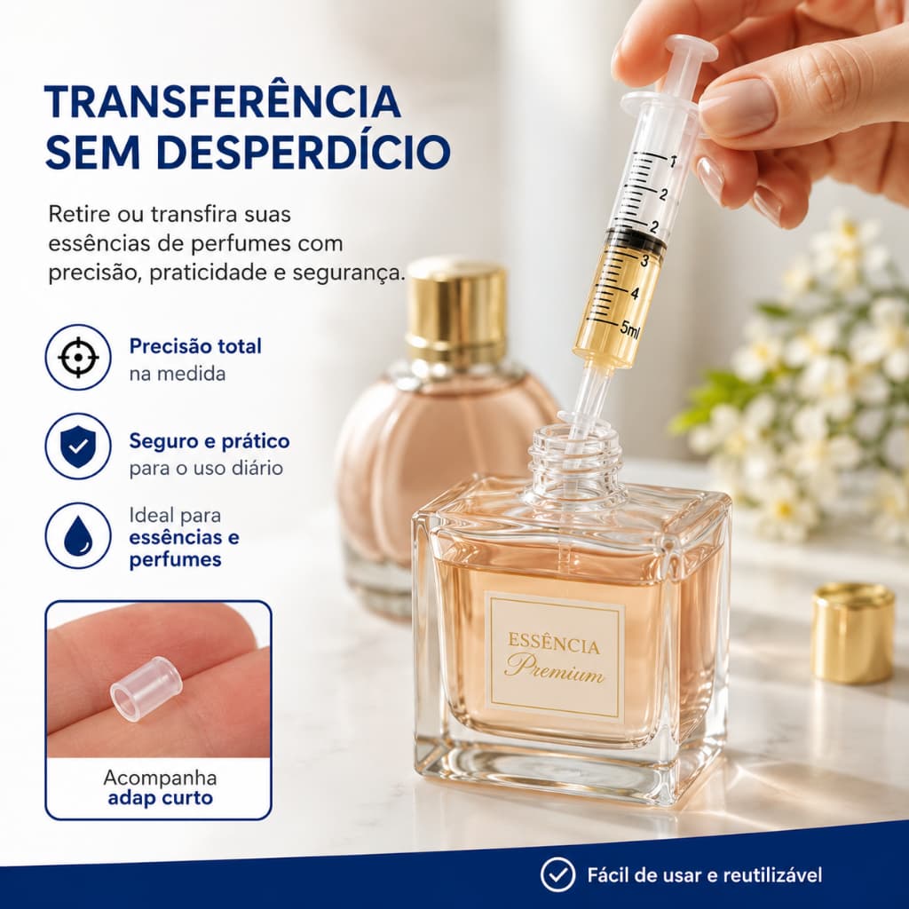 Kit 24 PÇs com Adaptador E Seringa de 5mL para essências retirada frasco decante