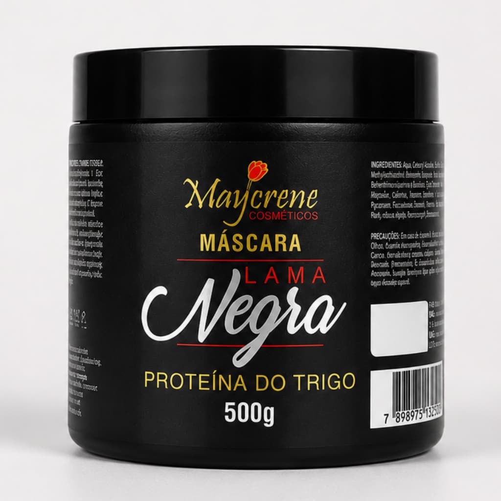 Máscara Matizadora Lama negra 500g Cabelo Preto Realça Tons Escuros Hidratação e Brilho Maycrene