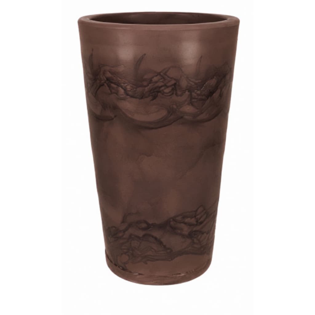 Vasos Para Plantas Coluna Marmorizada Tamanho G com Prato Coletor - Vaso Decorativo em Polietileno