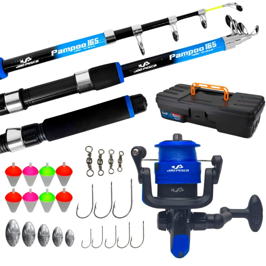 Kit De Pesca S200 Vara Molinete e Acessórios Jaú Pesca