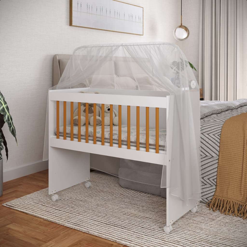 Mini Berço Moisés para Bebê com Colchão e Rodízios - CORES
