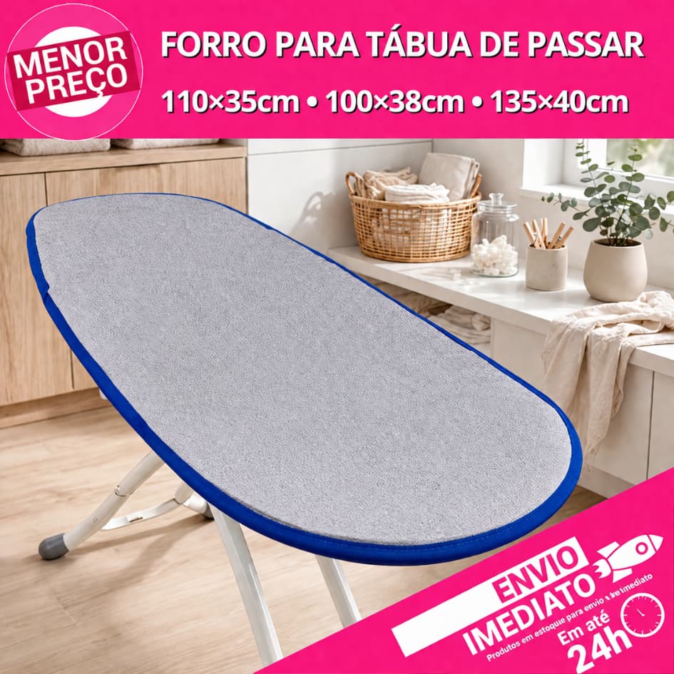 Forro Térmico Capa Para Tábua De Passar Roupas Aluminizado Reflete Calor Eficiente Alta Durabilidade Diversos Tamanhos