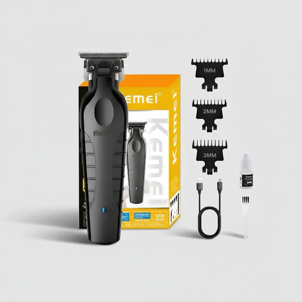 Máquina de cortar cabelo e acabamento Kemei KM-2299 Profissional Sem Fio Corte Preciso Barba Cabelo Recarregável Bivolt