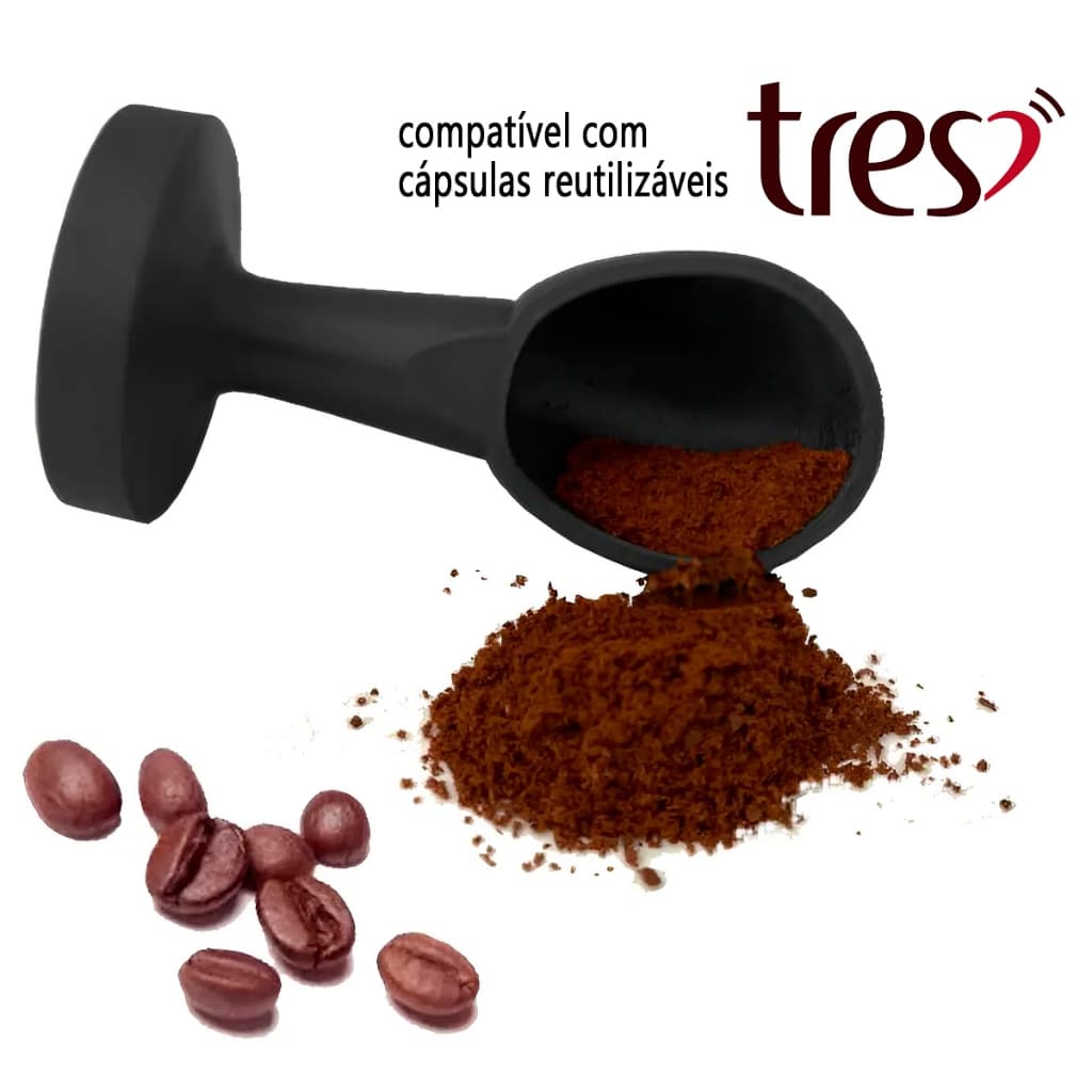 Tamper Prensador Com Colher Dosadora para Cápsulas de Café Reutilizáveis rês Corações