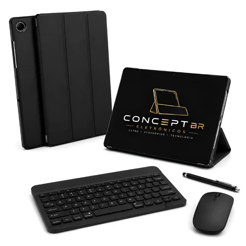 Kit Capa + Teclado + Película P/ Galaxy Tab A8 10.5'