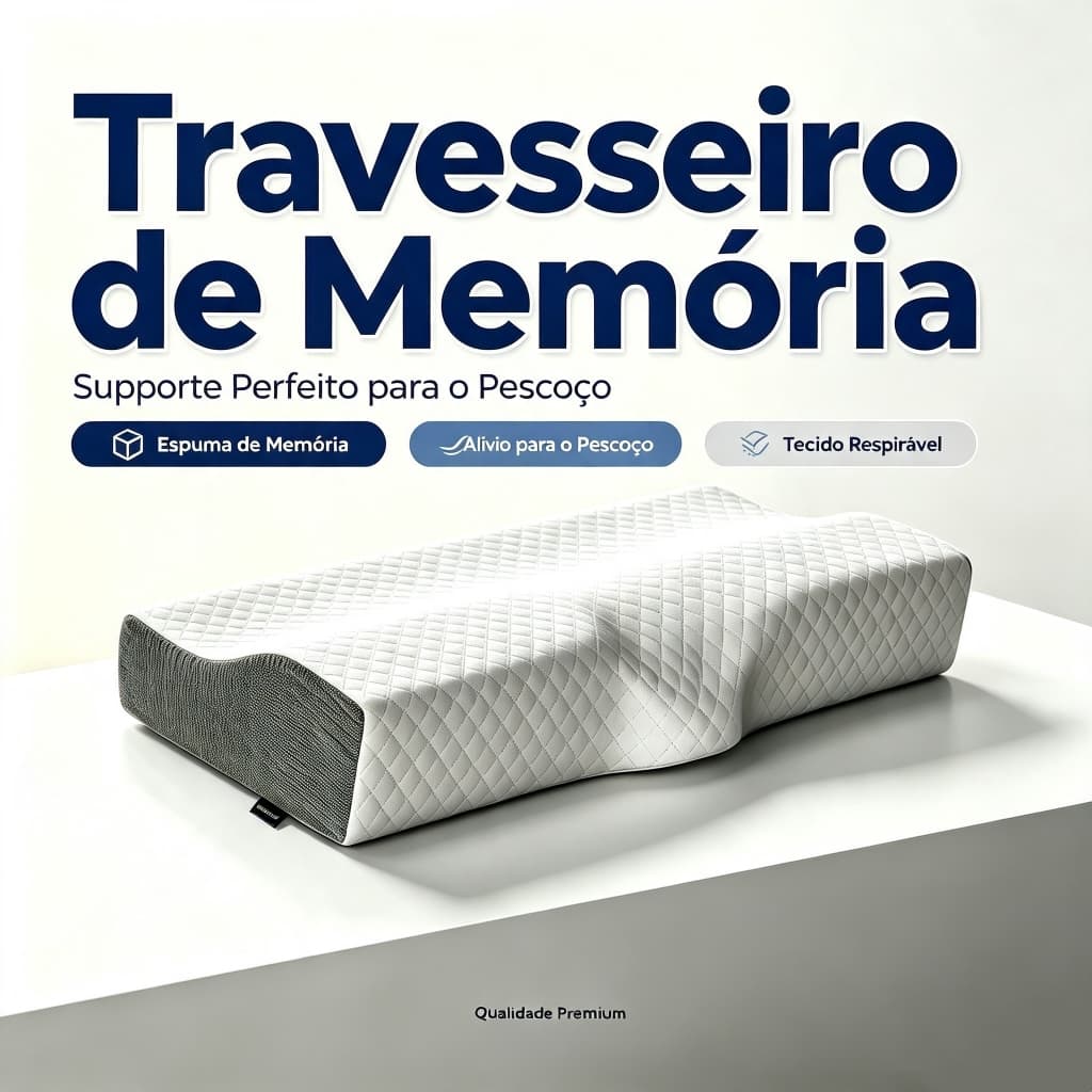 Travesseiro Ortopédico Borboleta 60x35x11cm – Memória de Espuma, Hipoalergênico, Capa Removível, Suporte Cervical S2