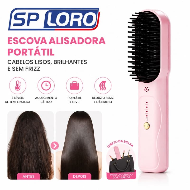 Nova chapinha de cabelo sem fio com visor digital recarregável, chapinha portátil para viagens dois em um alisa 396