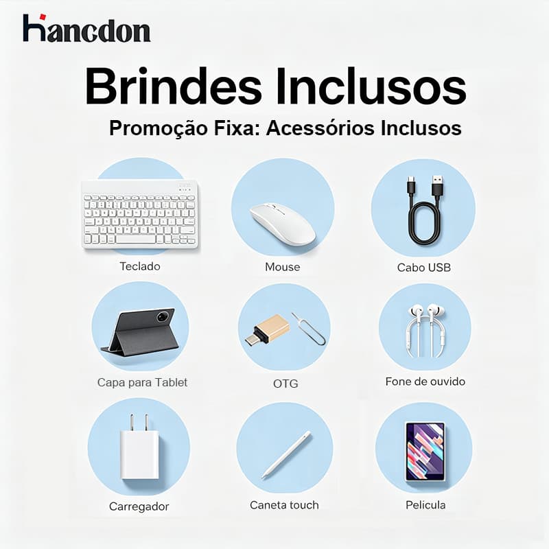 Hancdon Combo Teclado e Mouse Essencial para Escritório e Lazer