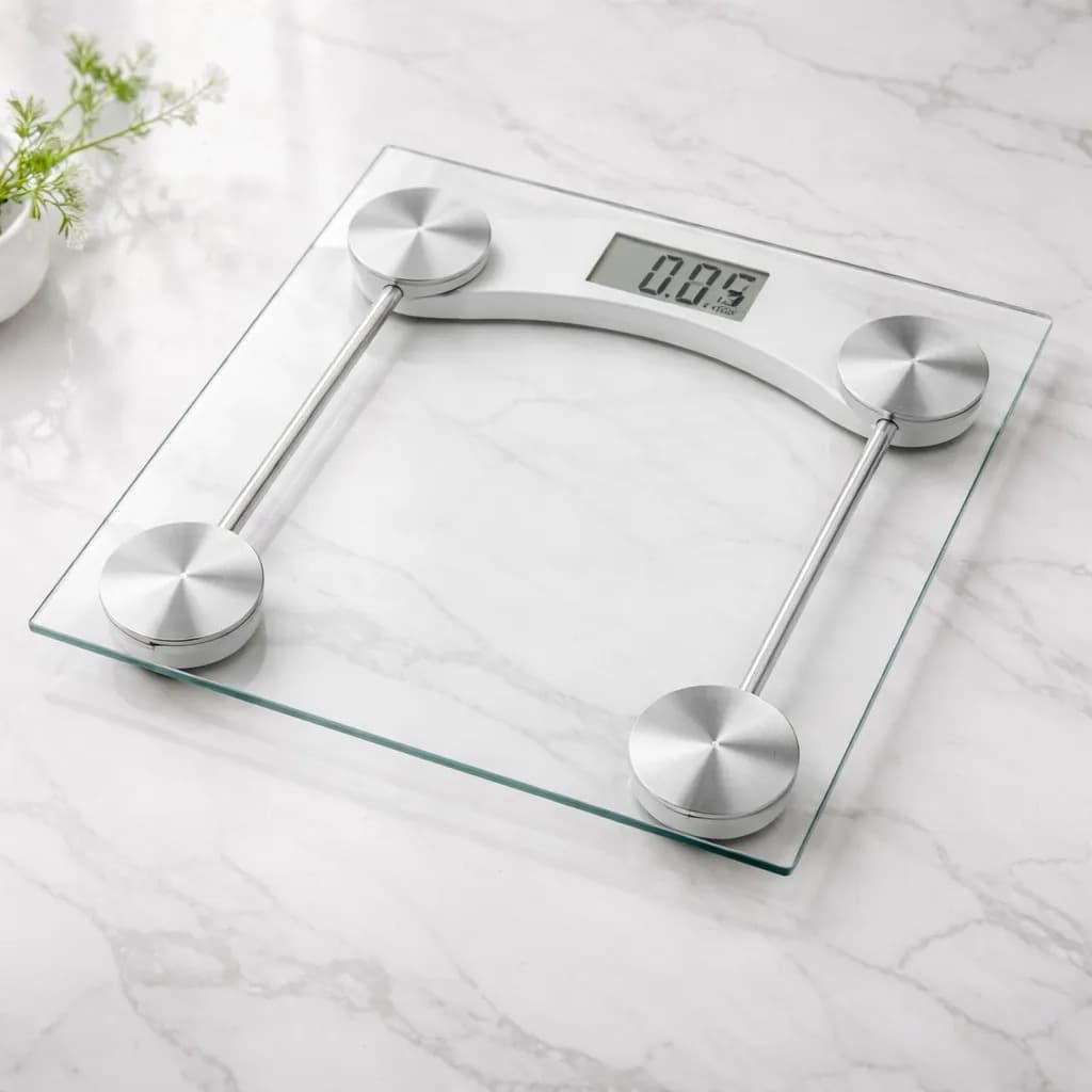 Balança Digital Banheiro Vidro Temperado 180kg Display LCD