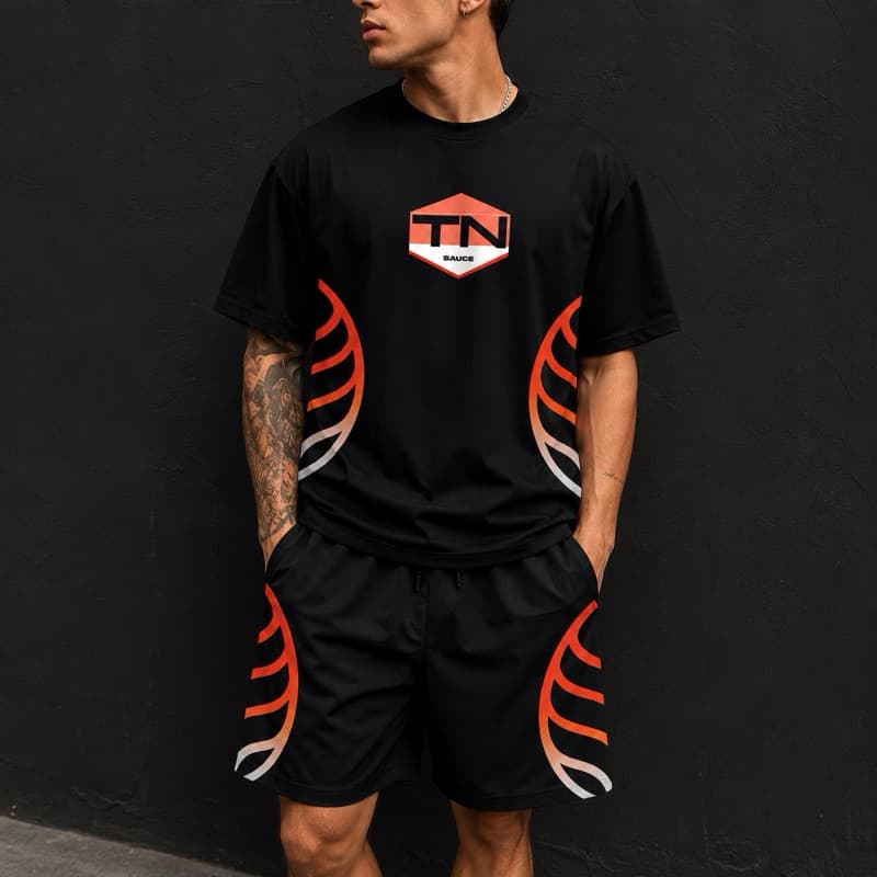 Kit Conjunto Camiseta + short TN Camisa Bermuda tactel Trap Streetwear 100% Algodão