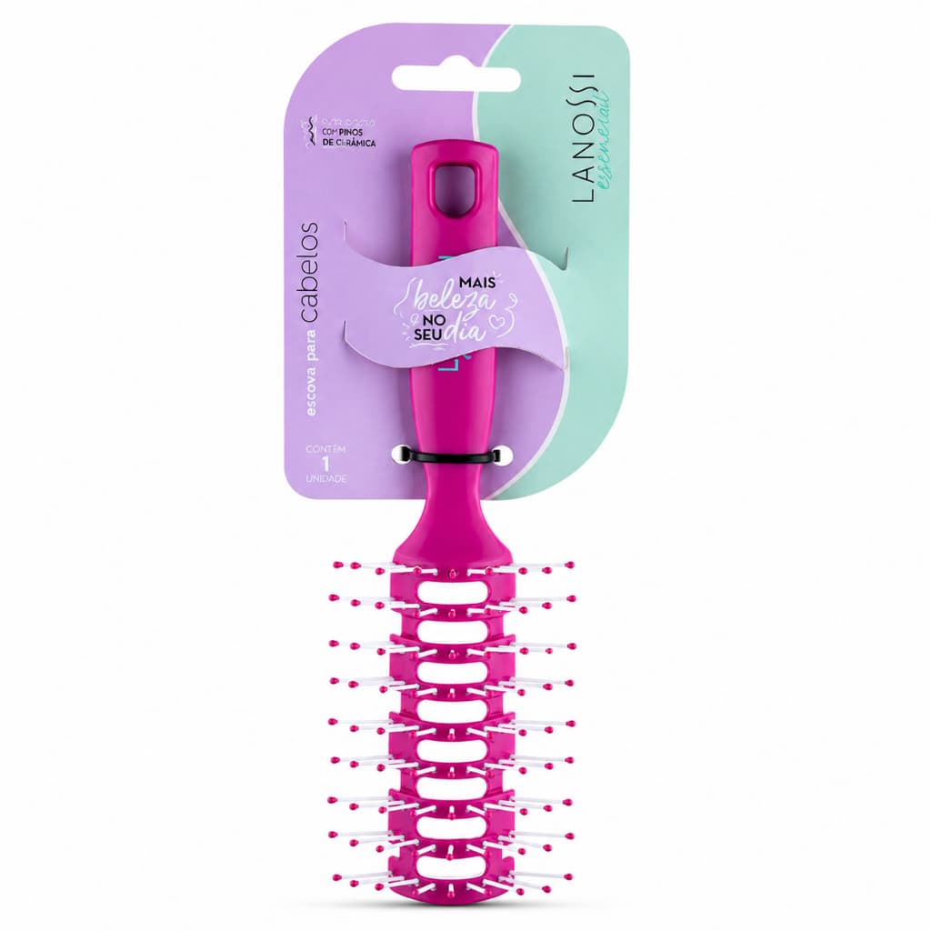 Escova De Cabelo Ventilada Purple Lanossi Profissional