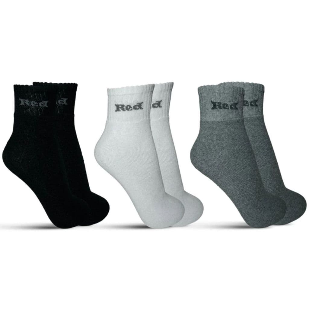 Meia Masculina Cano Medio Red Nose Original Kit 3 Pares de Meia Cano 6cm Macia Respirável Anatomica
