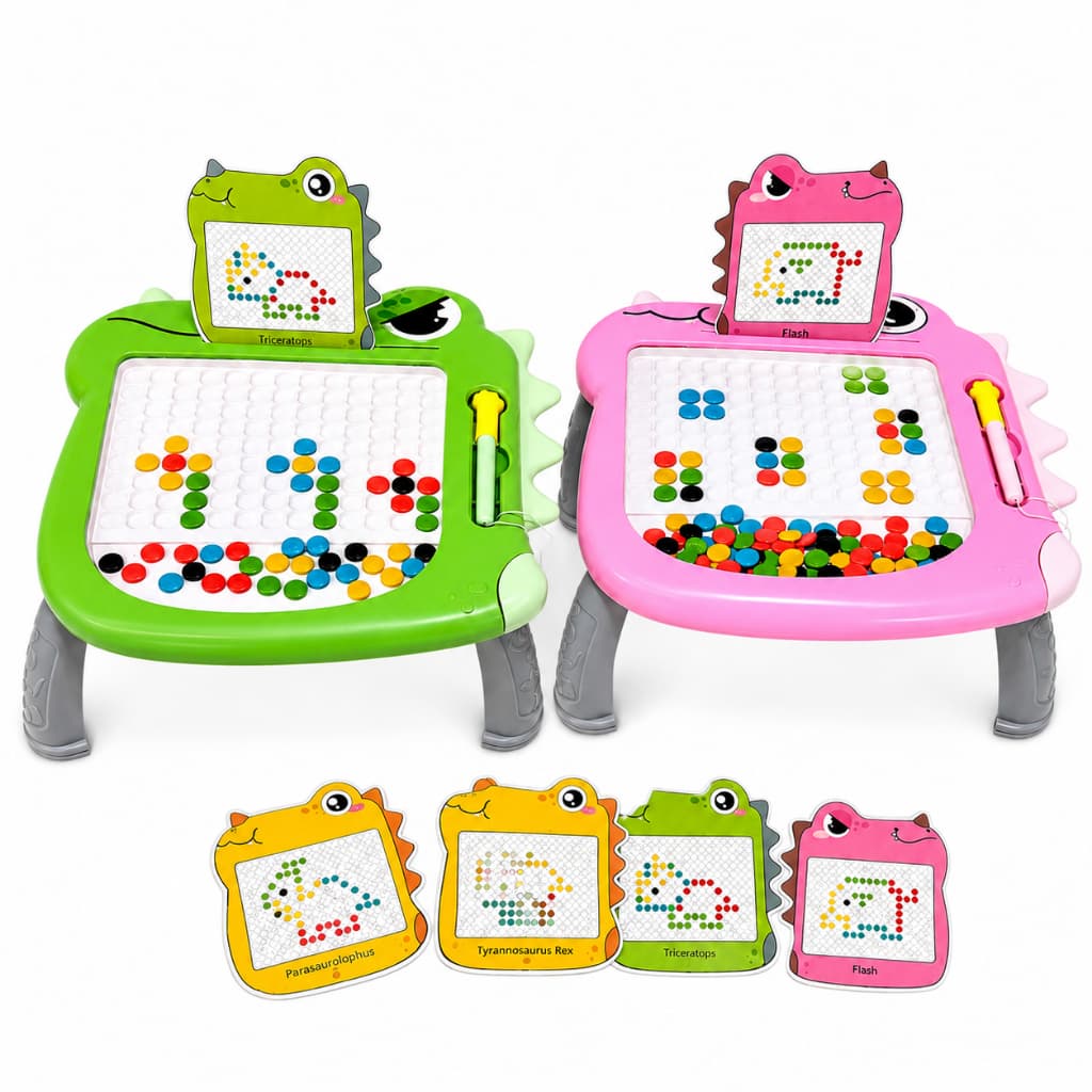 Lousa Magnética Infantil Dinossauro Mesa Educativa com Caneta Magnética