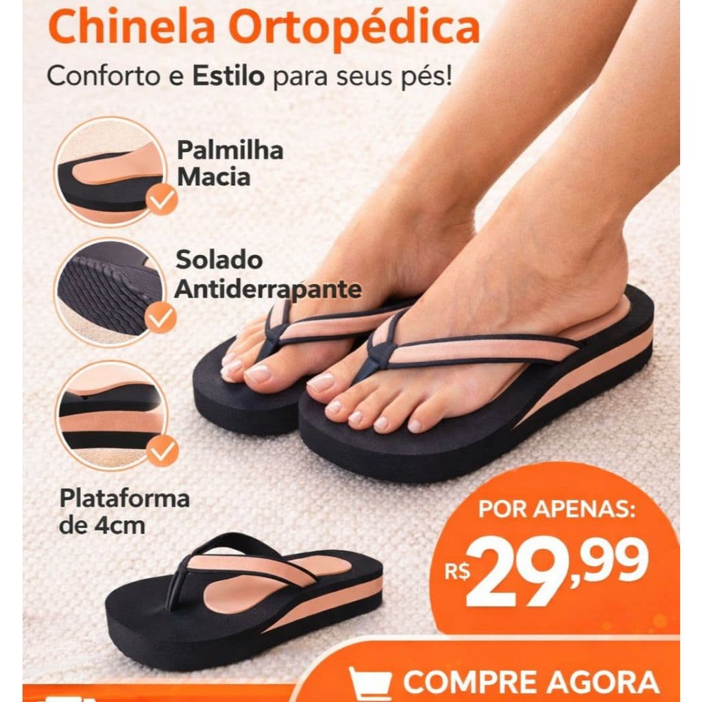 Sandália confortavel  feminina Terapêutica para Esporão de borracha super leve