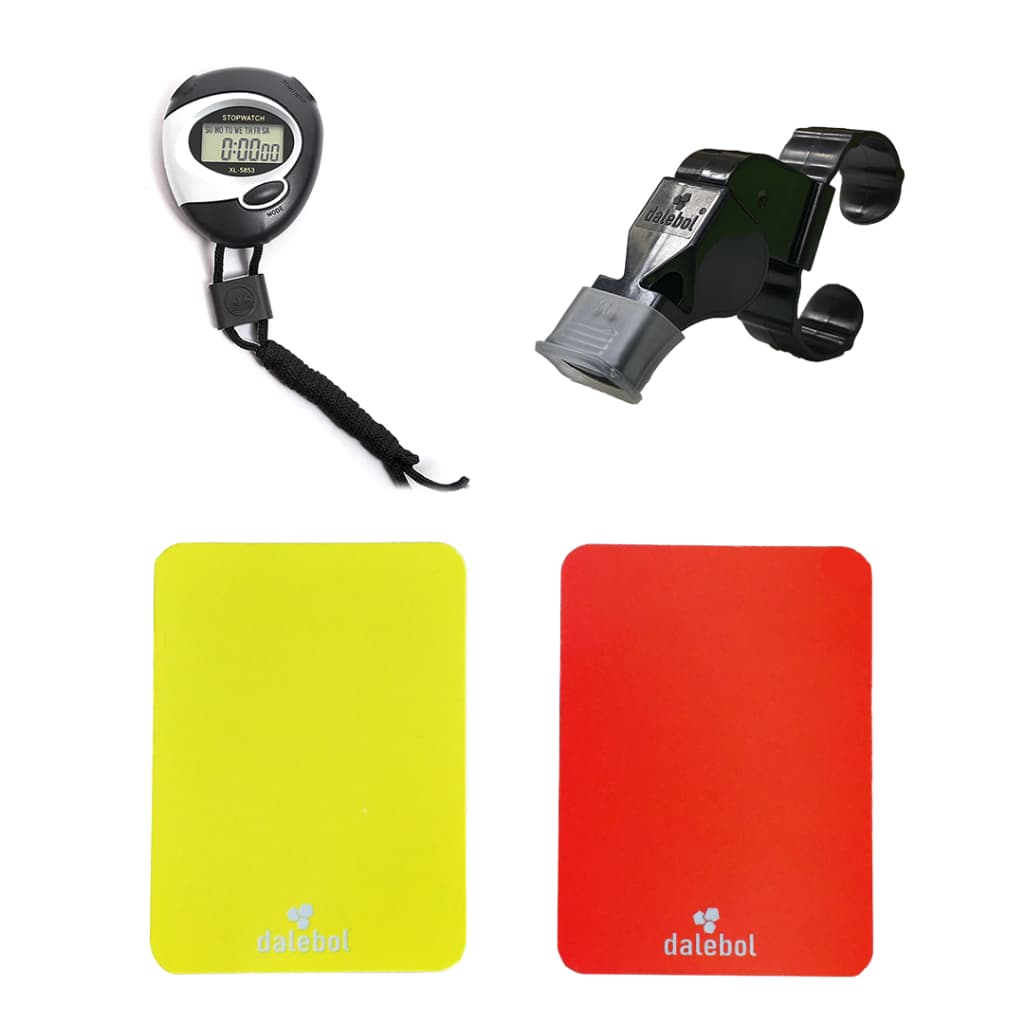 Kit Cartão De Árbitro + Apito C/ Dedal + Cronometro