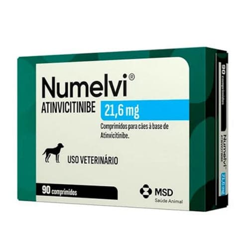 Numelvi 21,6mg MSD 90 Comprimidos para Cães Coceira e Dermatite
