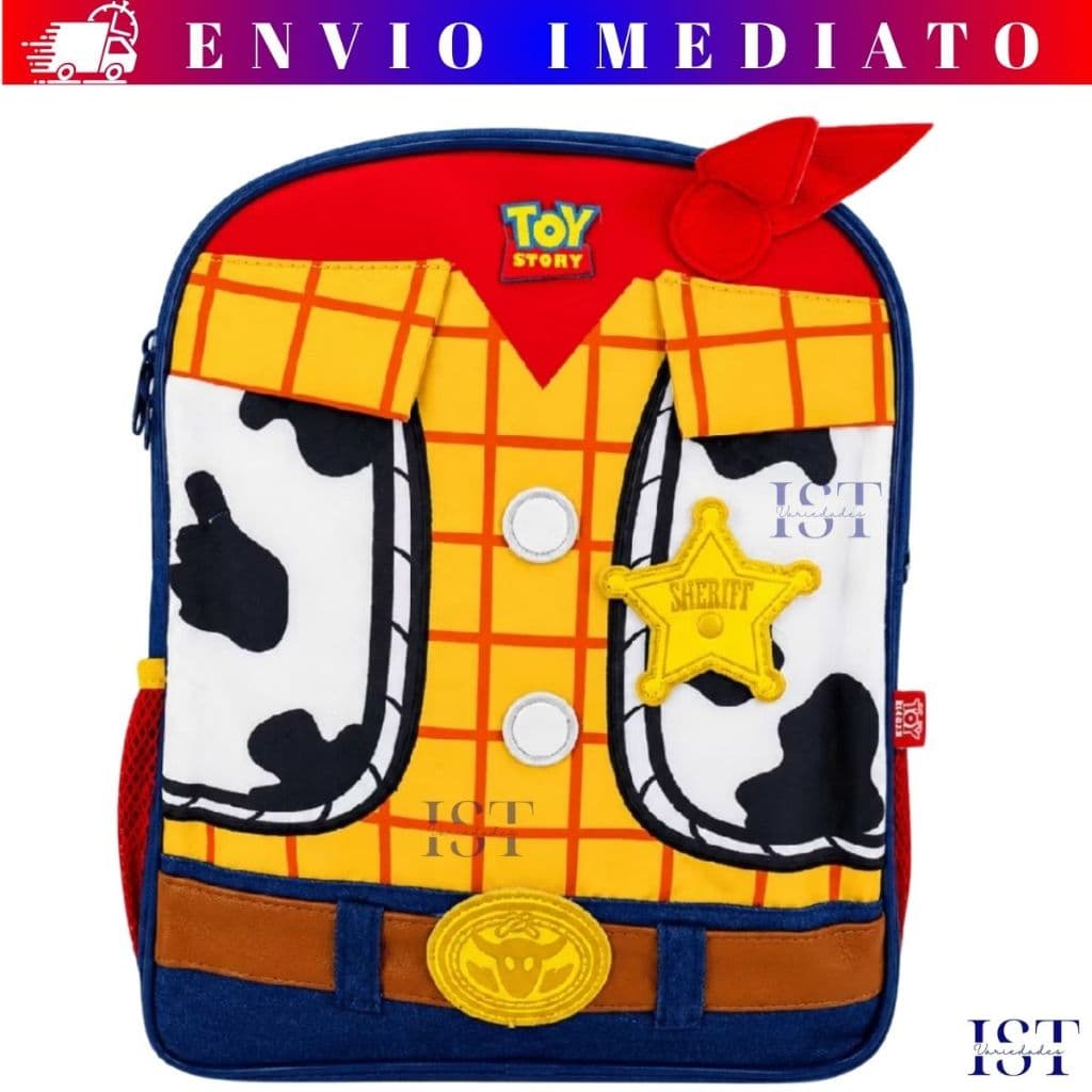 Mochila  Woody  Infantil  Estrela Giratória Escola e Passeio Resistente Confortável