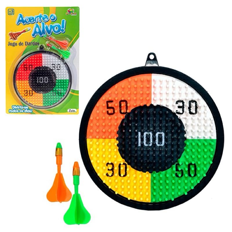 Jogo Tiro Ao Alvo Com Dardos 17cm