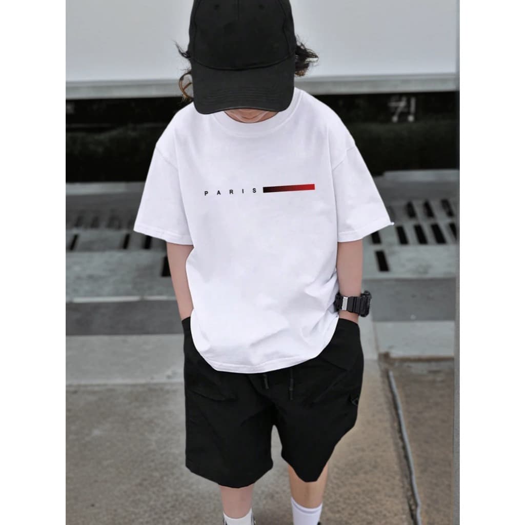 Conjunto Infantil Masculino Camiseta + Bermuda Paris