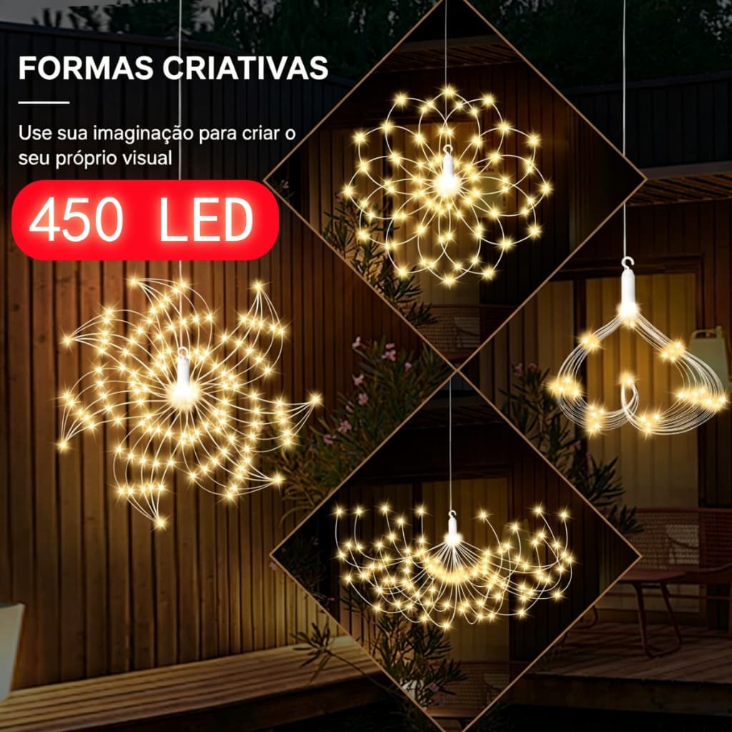 450LED Luz Solar Estrela Luzes De Fogos De Artifício Ao Ar Livre À Prova Dwaterproof Água LED Fadas Festa de aniversário