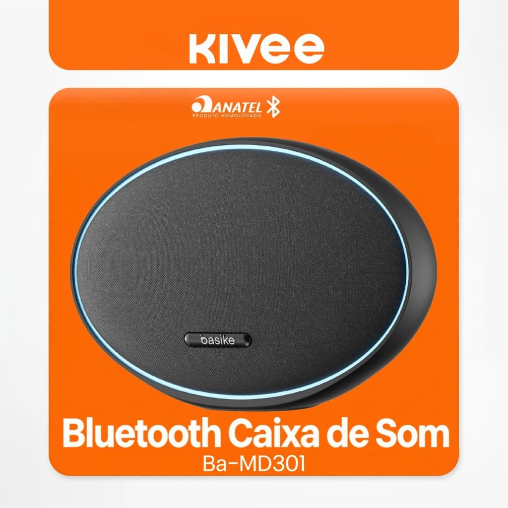 Kivee X Basike Caixa de Som Portátil Bluetooth 160W Graves Fortes 12000mAh IPX6 À Prova D'água RGB TWS