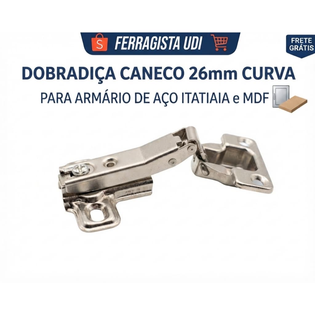 Kit  04 Dobradiças Para Armário De Aço Itatiaia e móveis - CURVA