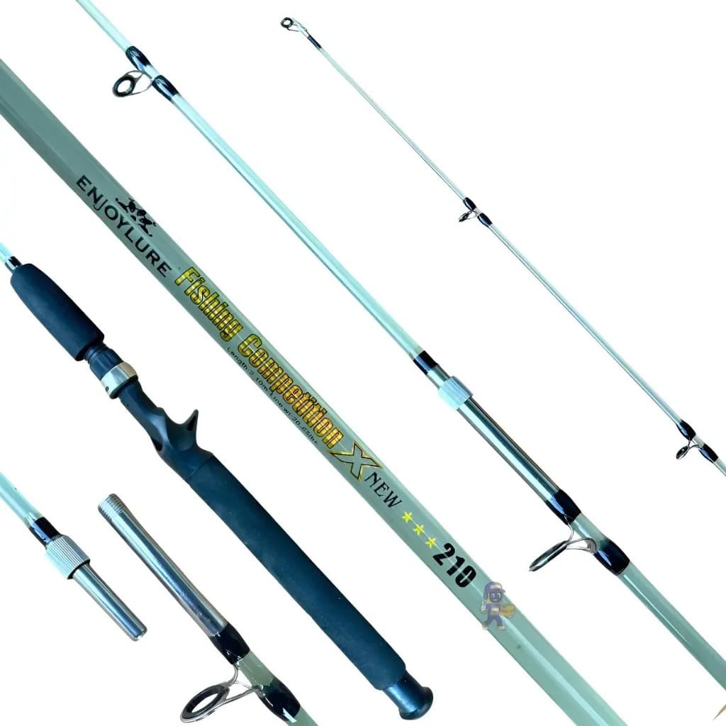 Vara De Pesca Maciça Carretilha 2,10m At 30kg 2 Partes Fibra
