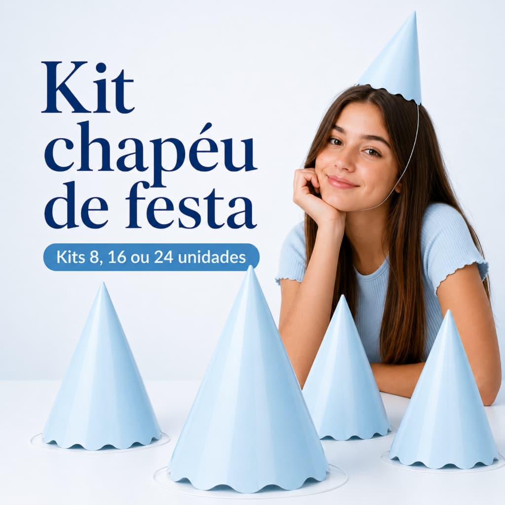 Kit Chapéu De Aniversário Varias Cores Festa Decoração 8/16/24 Unidades - Silver Festa