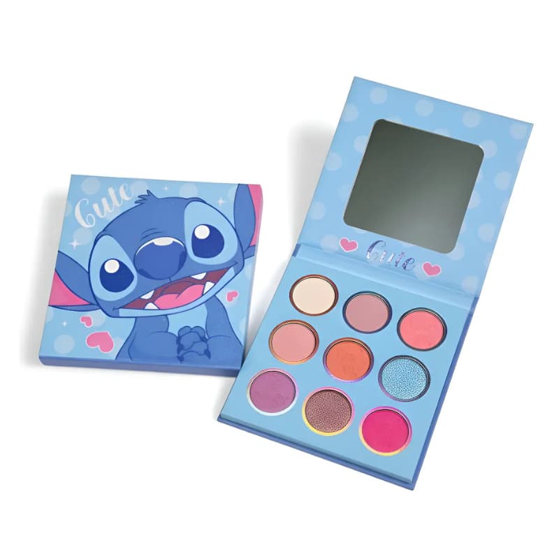Paleta de Maquiagem Infantil Cute Stitch 9 Cores Sombras Coloridas