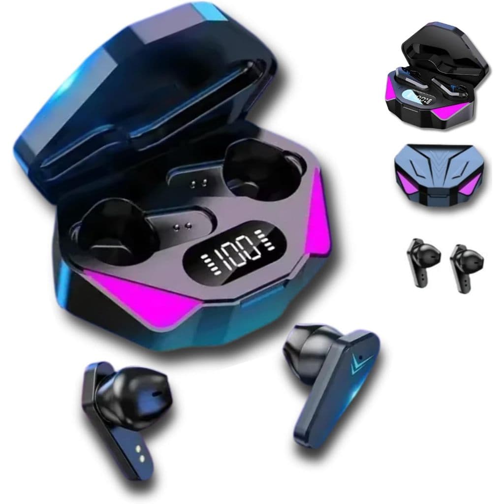 Fones De Ouvido Sem Fio Bluetooth 5.3 Display LED Jogos Fones Gamer Redução Ruído Com Microfone