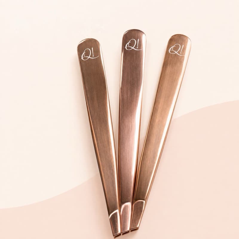 Pinça Chanfrada Sobrancelha Pro Grip Rose Gold