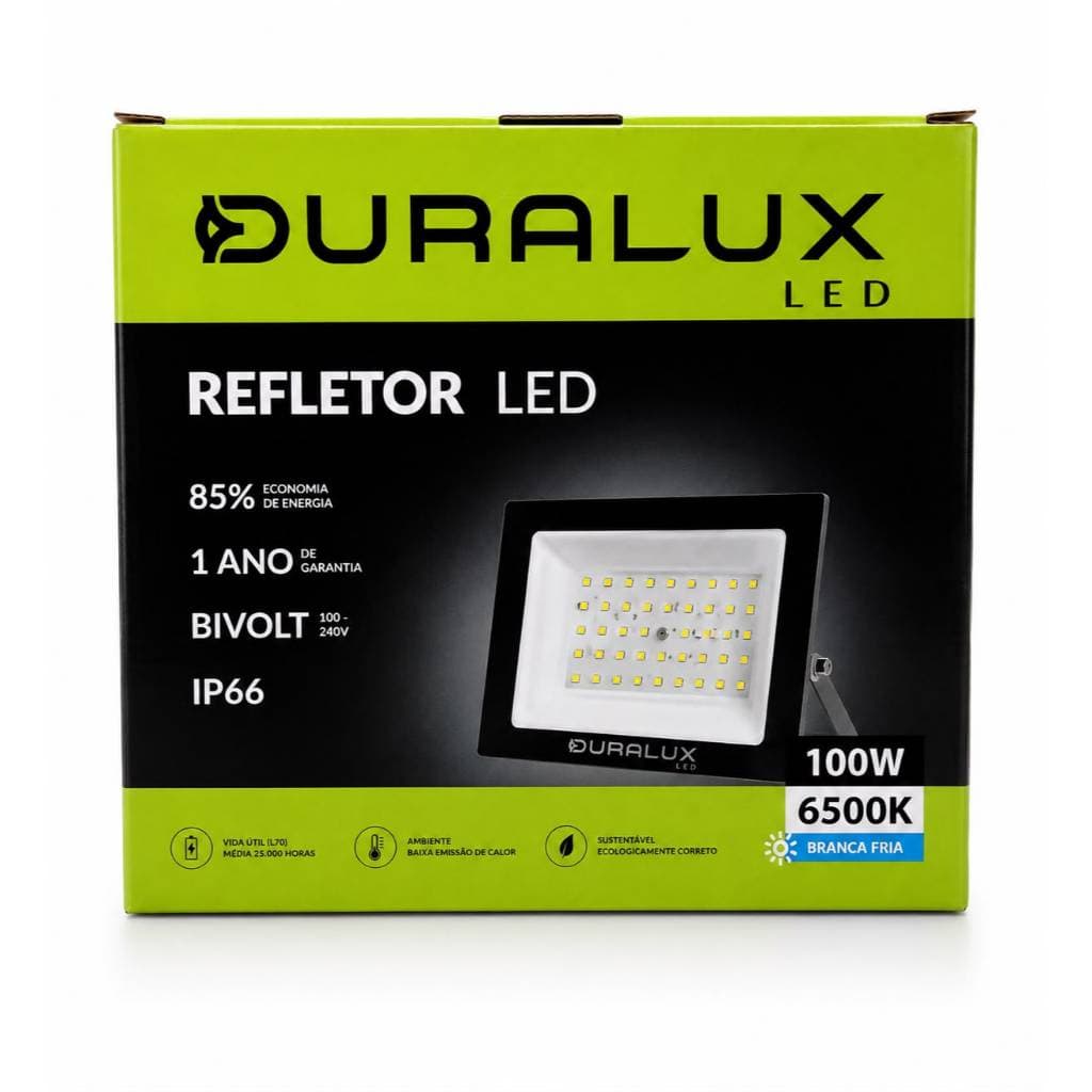 Refletor 100w 6500k Ip66 Slim 8.000 Lumens