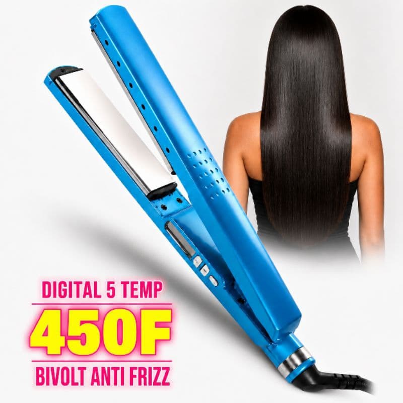 Prancha Chapinha Nano Titanium 450°F 5 Temperaturas Anti Frizz Cabo 360° Cabelo Liso Brilho