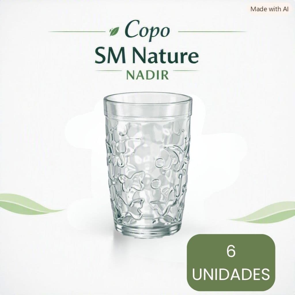 Jogo de Copos de Suco 270 ml SM Nature ou Aurora Nadir Figueiredo Dia a DIa Vidro Grosso Texturizad com 6 ou 12 Unidades