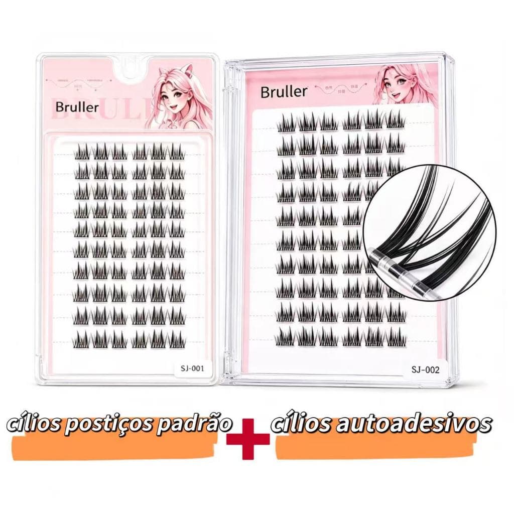 cílios postiços Autoadesivo+tipo regular,combinação para uso reutilizável Olhos curvados e dilatados