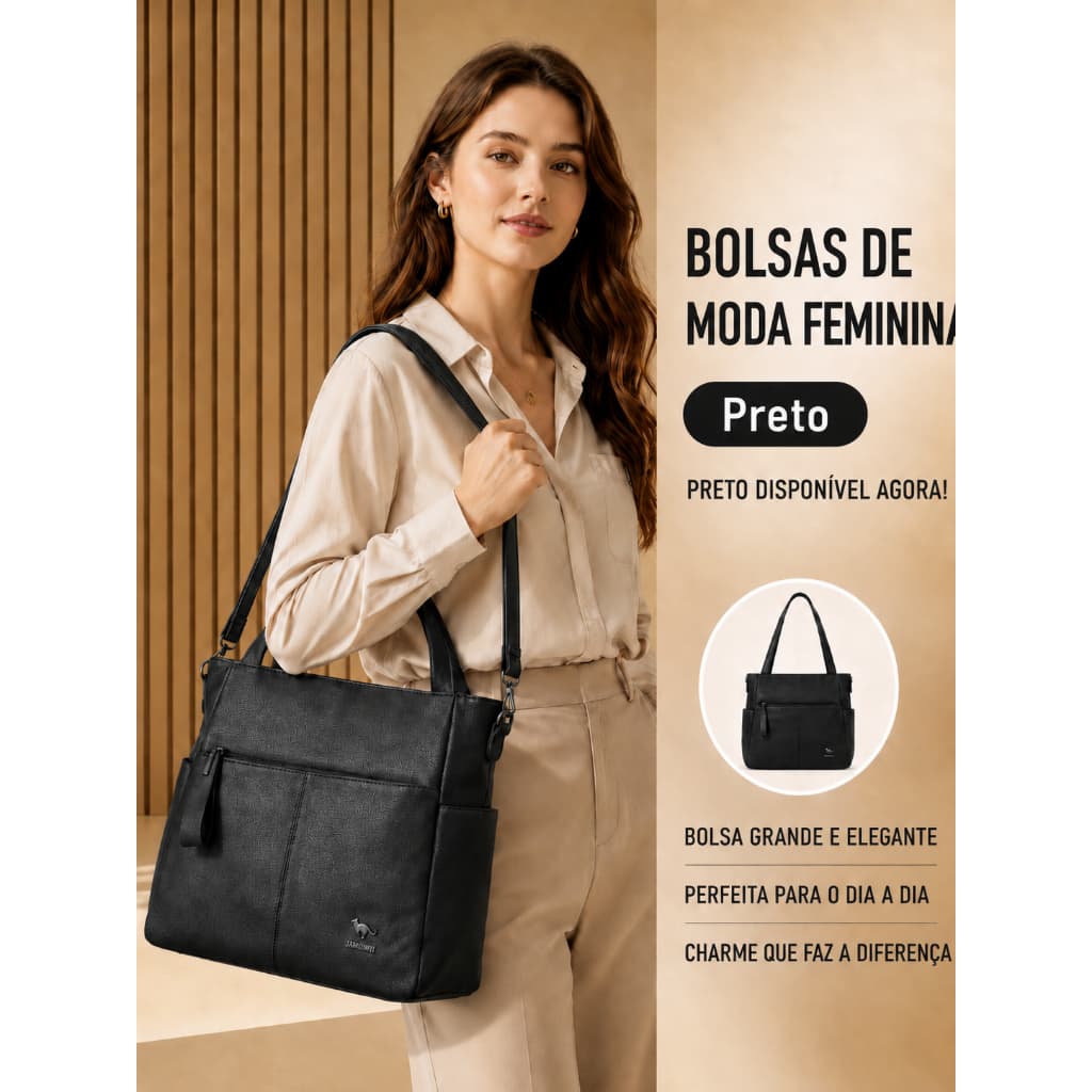 TOMI MITO Bolsa Feminina Grande para Escritório e Rotina com Alça de Ombro Bolso Frontal e Zíper B742