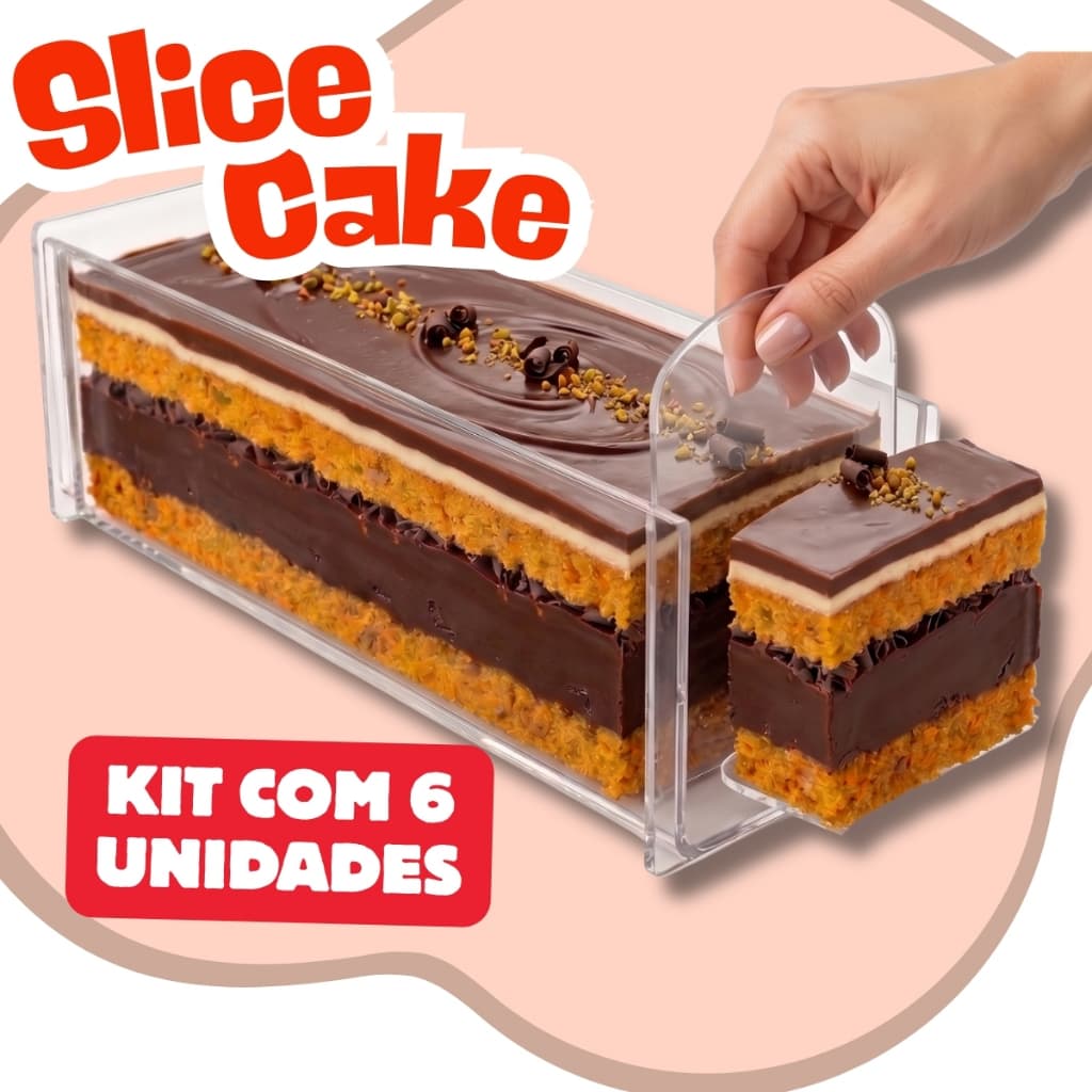 Kit 6-12 Forma Acrílica Slice Cake Bolo Fatia Festival de Fatias Espátula COM OU SEM TAMPA