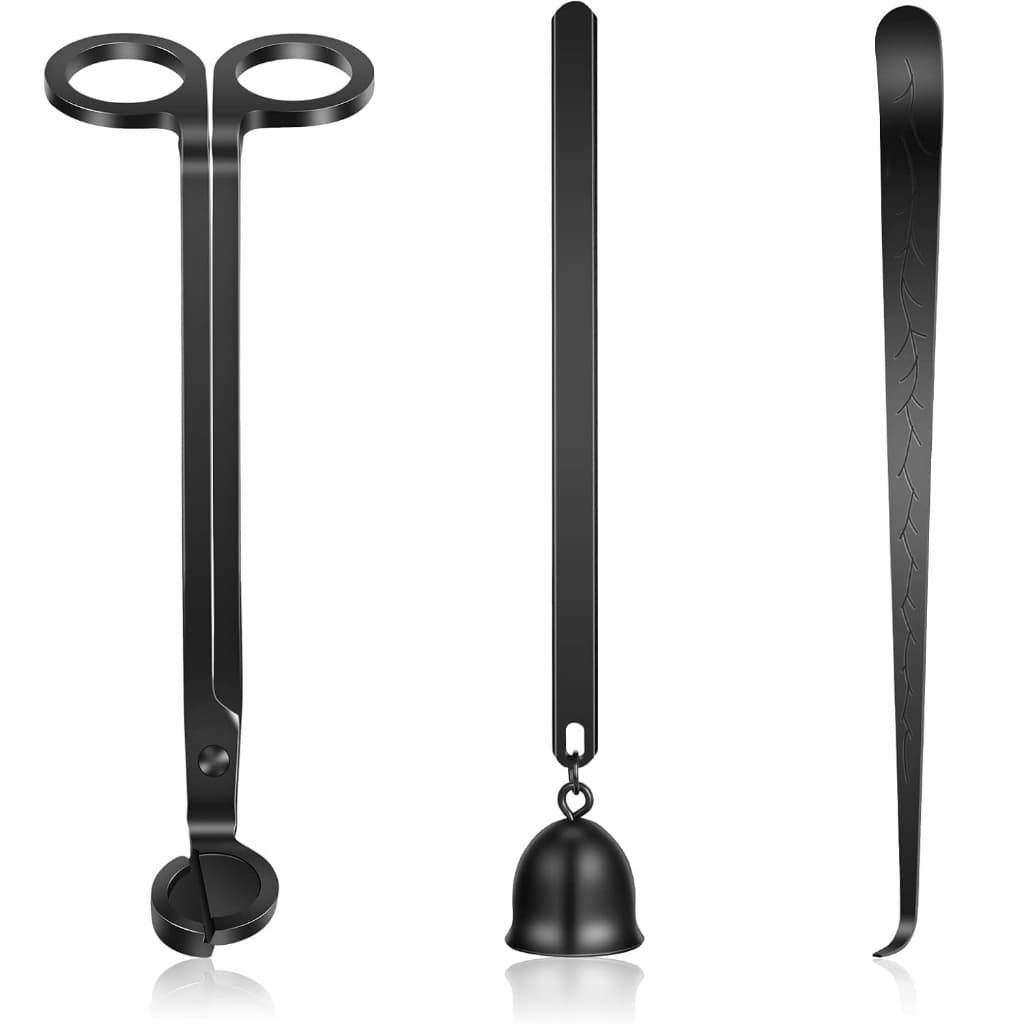 Kit Conjunto Acessórios para vela com Tesoura Aparadora + Abafador + Pinça
