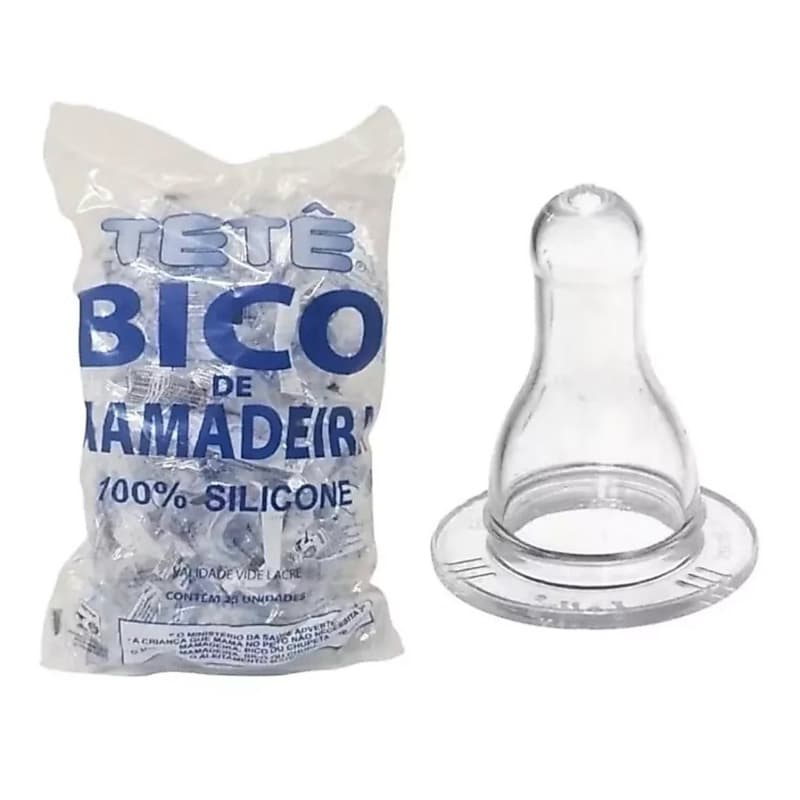 kit com 10 unidades Bico de Mamadeira Convencional Fase 2, de 6 a 24 Meses 100% Silicone