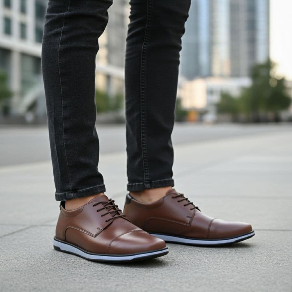 Sapato Oxford Masculino Social Premium Confortável Couro Sintético Solado Leve