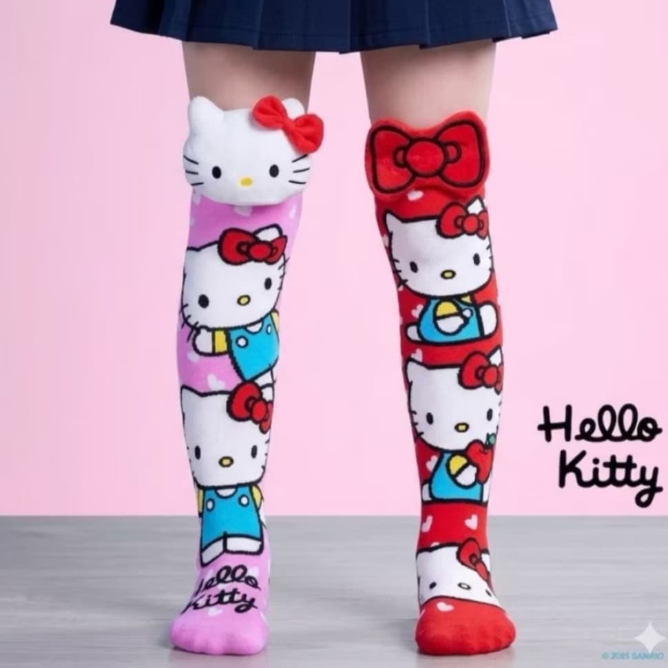 Meia Divertida Da Hello Kity Em 3D