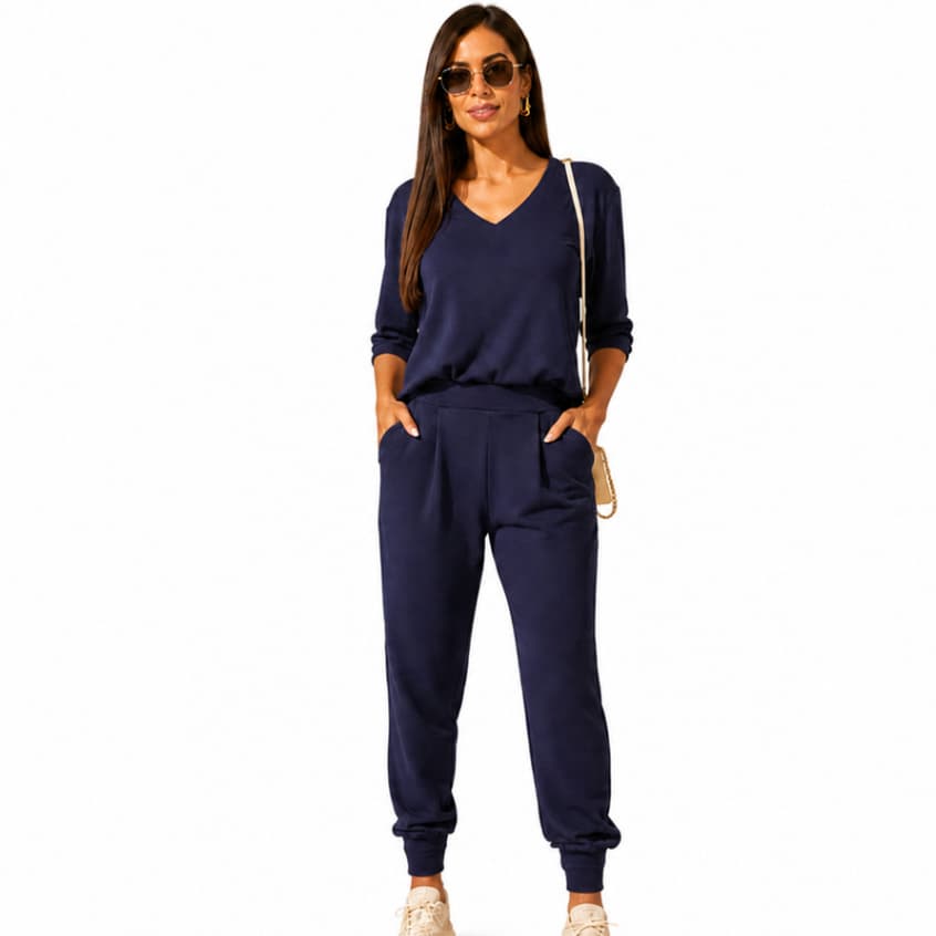 Conjunto Feminino Molecotton Jogger Betty Livny Casual Elegante Blusa Calça Inverno Comfy Premium