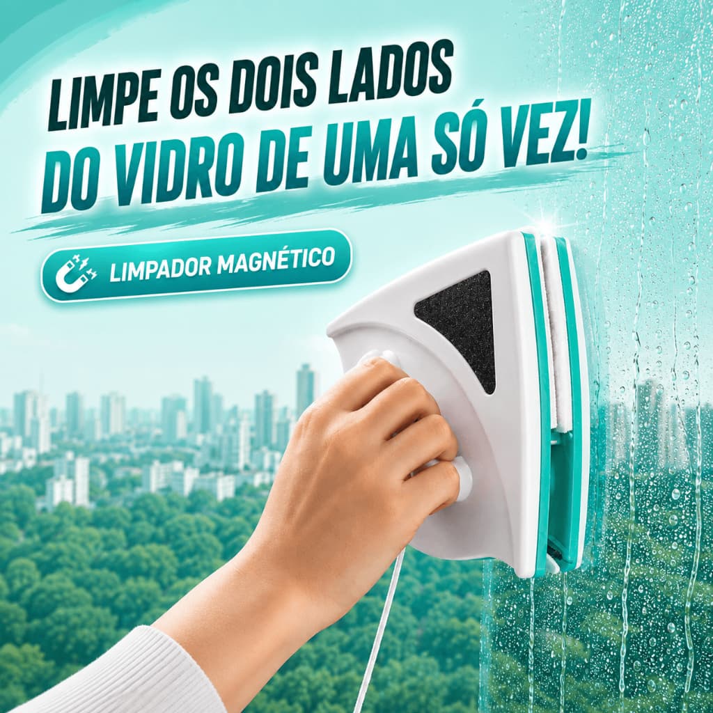 Limpador Magnético de Vidro Rodo Mágico Dupla Face Janela 3 a 8mm Limpa Vidros Ímã Corda Segurança