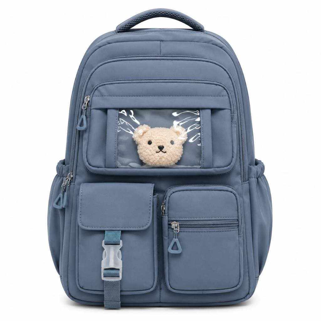 Mochila Escolar Feminina Juvenil Grande Capacidade Fofa Com Pingente De Pelúcia E Design Estiloso Para Escola E Dia a Di
