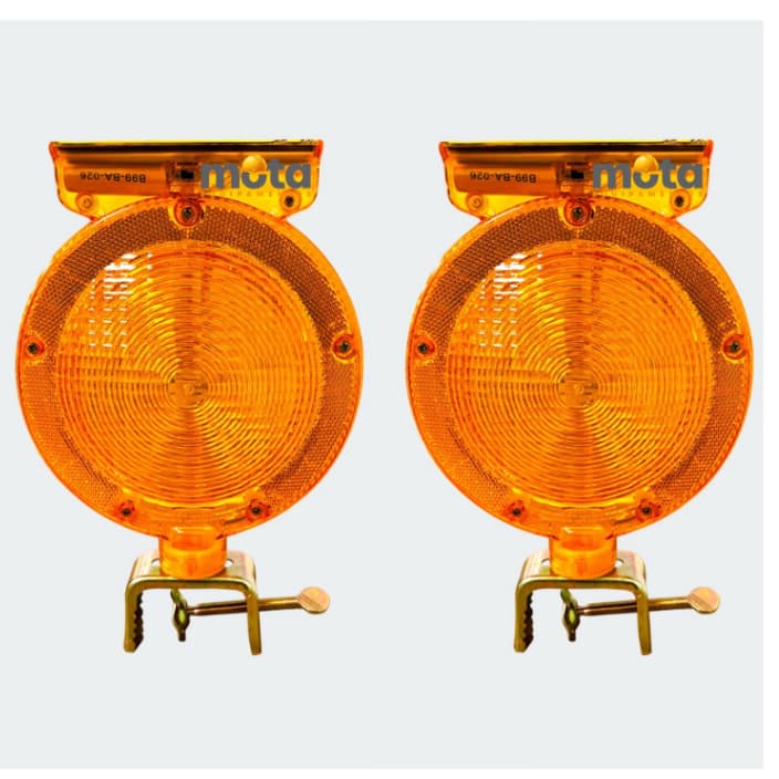 Kit 2 Sinalizador Led Viário Parafuso Para Cone Solar Pisca Pisca Obra Rodovia Trânsito