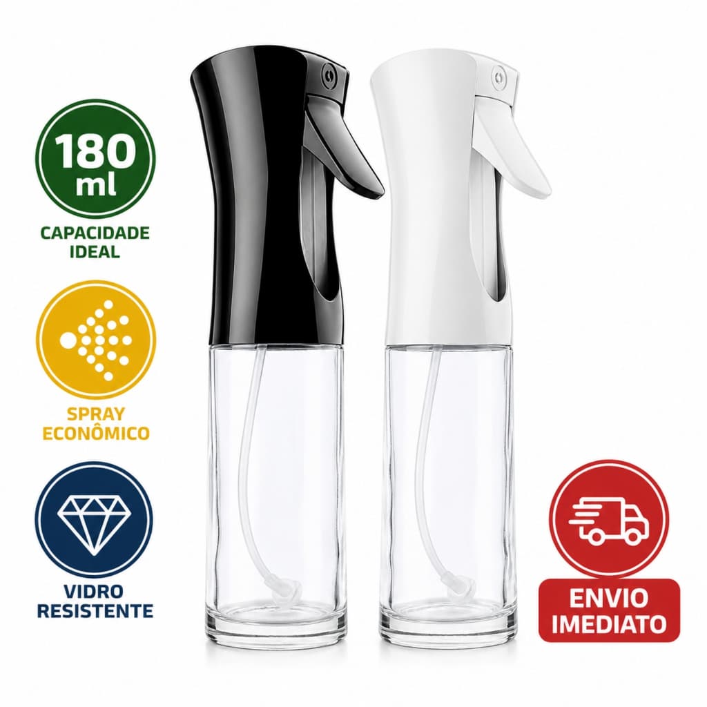 Top Rio Galheteiro Borrifador Spray 180ml Multiuso Vidro para Azeite Vinagre Envio Imediato