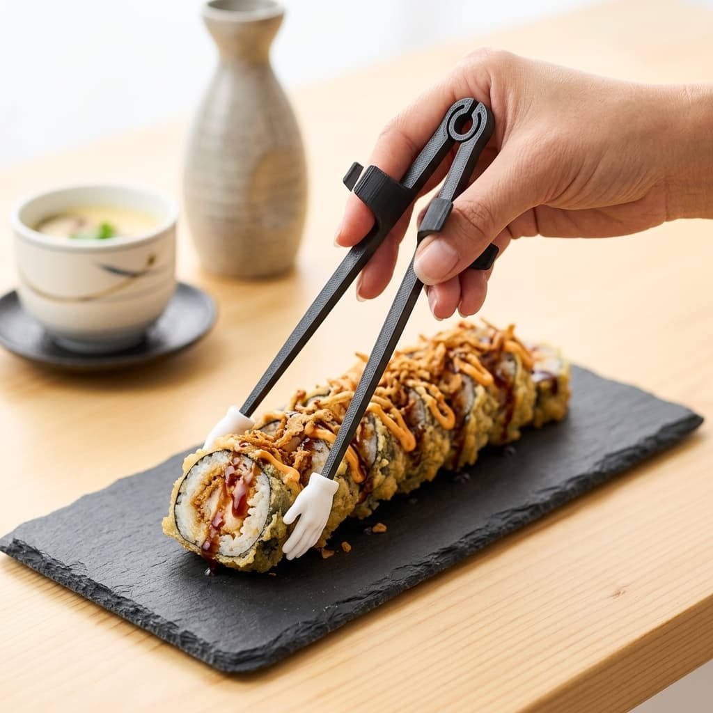 Hashi Com Mãozinhas Pegador Prático Para Petiscos Salgados E Sushi
