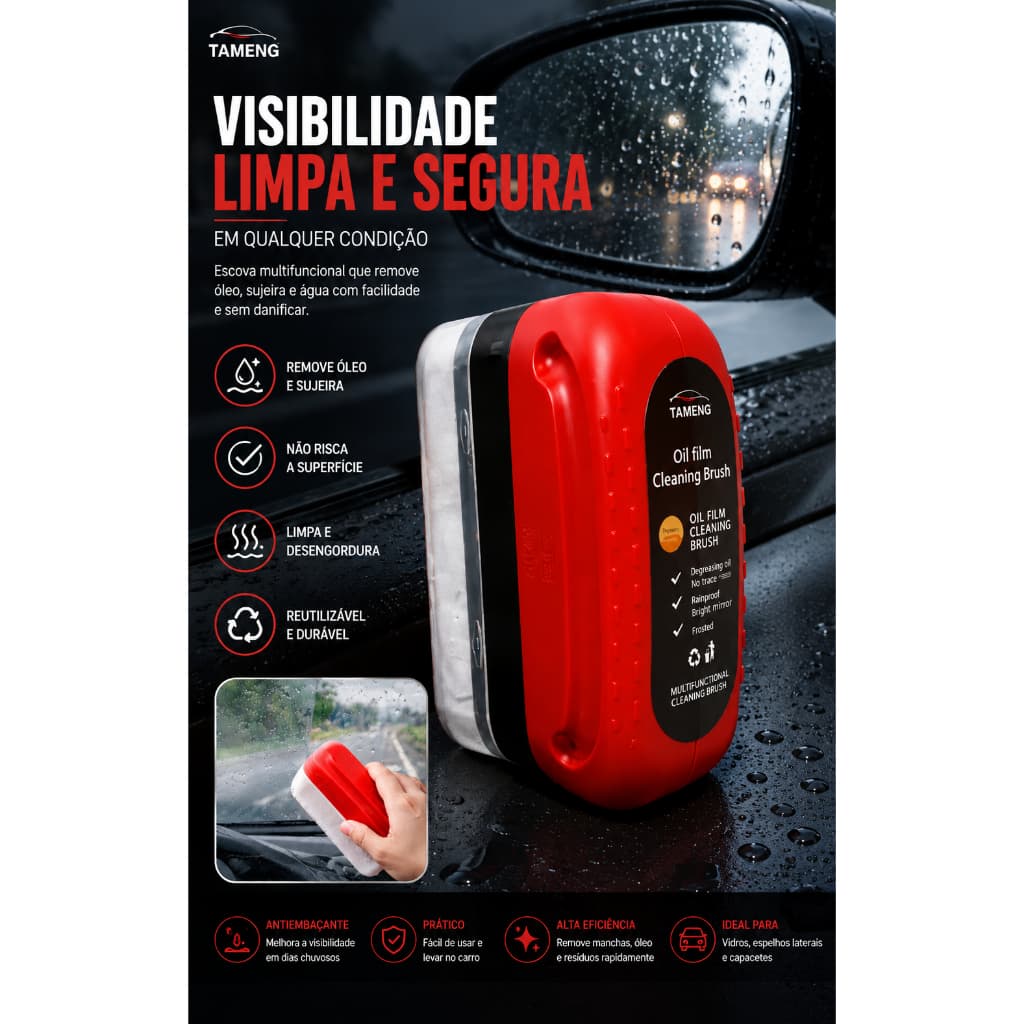 Escova Vidros Automovel Box Desembaçante Parabrisa Esponja